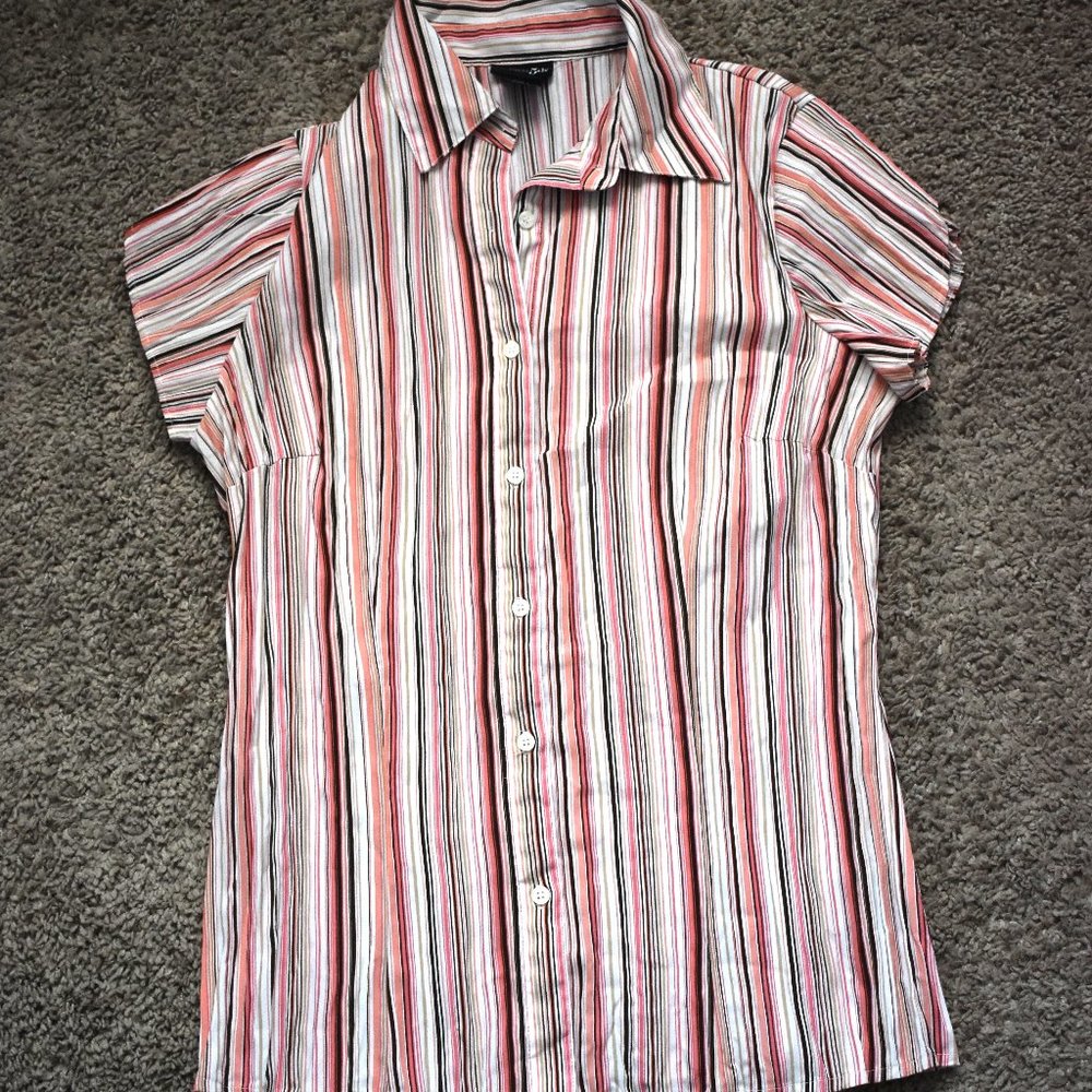East 5th Womens Button up Pink Stripped Size Small